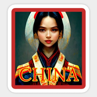 China Girl Anime Cute Princess Sticker